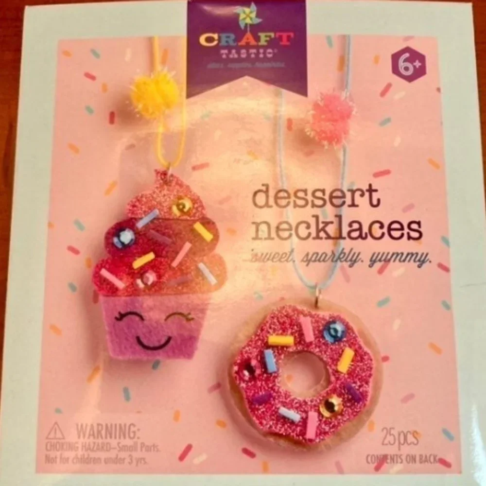 Set of 8 Craft-tastic Dessert Necklace Crafts for Parties Crafting